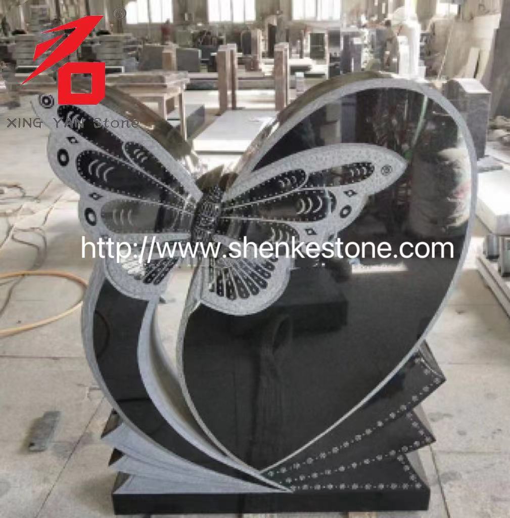 China Xingyan - Batu Artistik Rama -rama Berbentuk Batu Ukiran Batu Tombstone