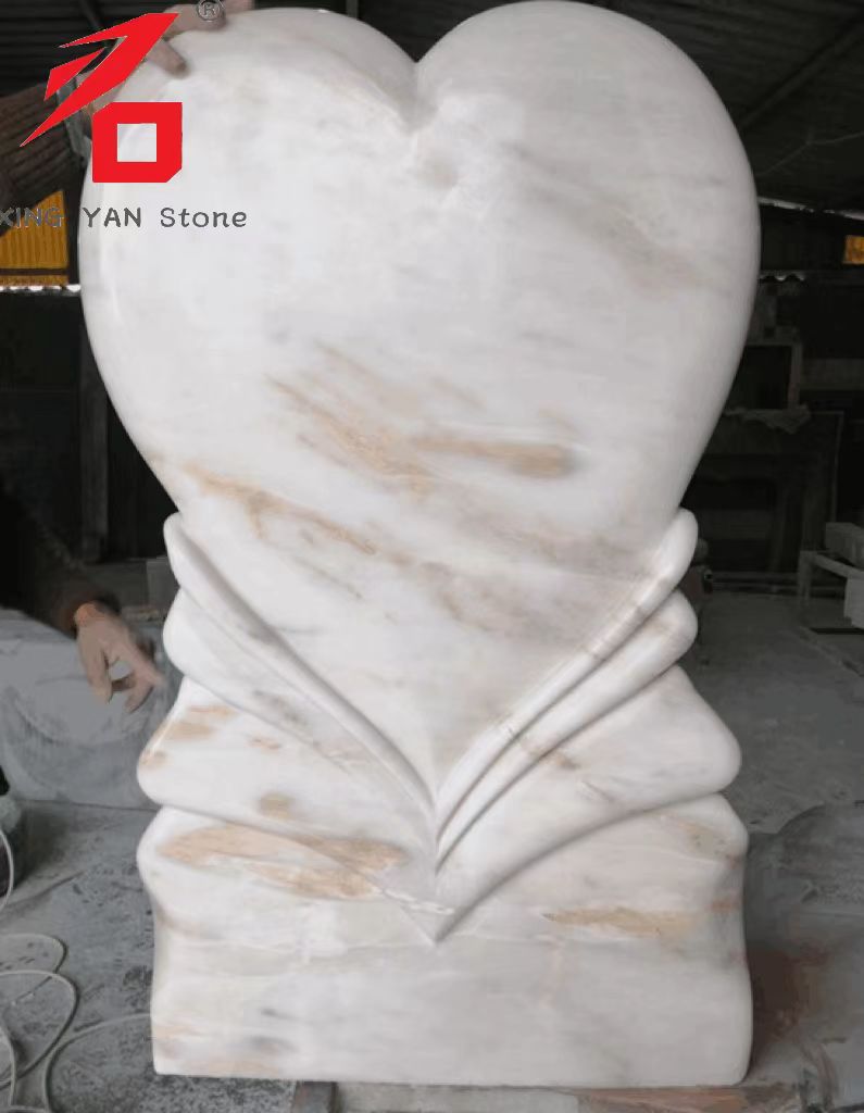 China Xingyan Jantung Berbentuk Art Art Curving Tombstone