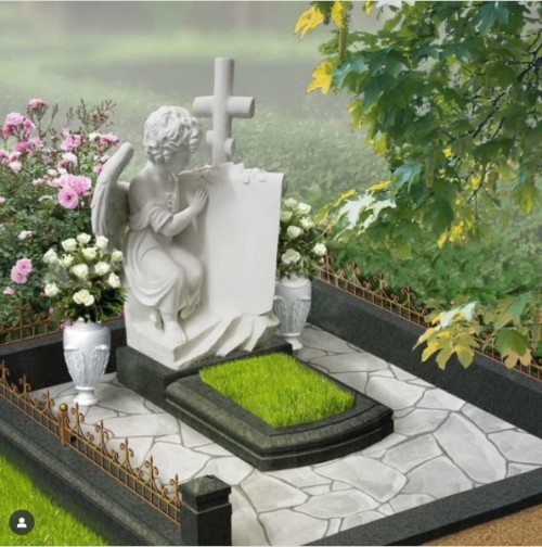 China Xingyan White Marble Angel Crosstone