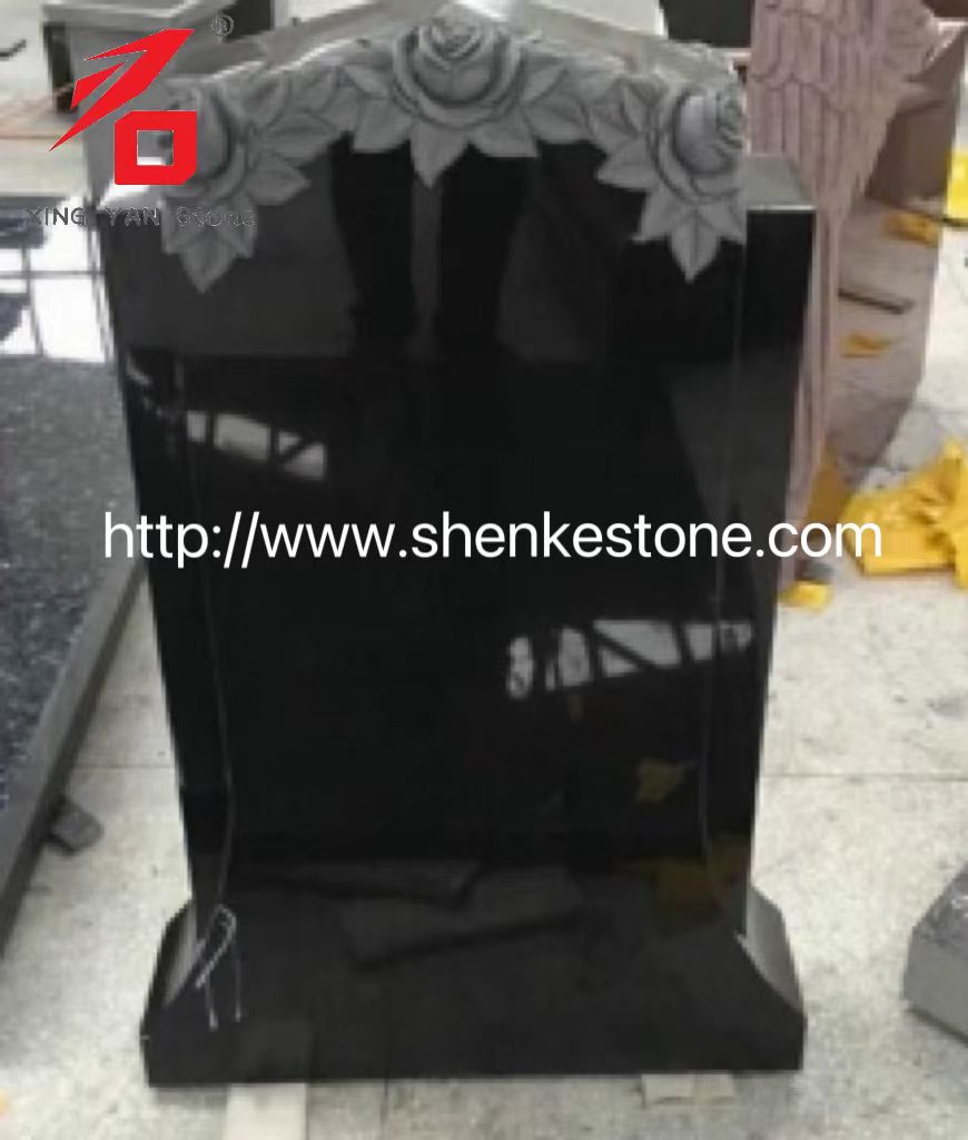 Memorial Rose Granite Hitam Berkualiti Tinggi untuk Perkuburan