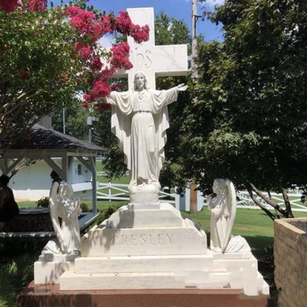 Marble Jesus Cross dan Arca Tombstone Angel