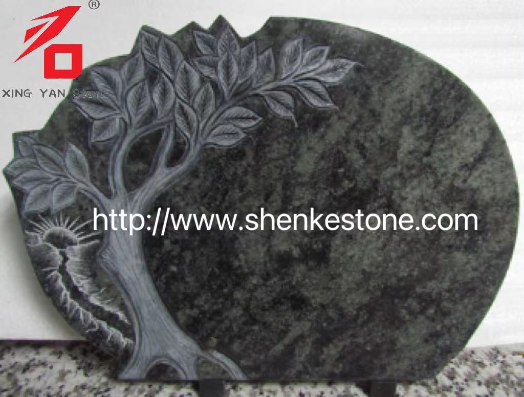 Plak peringatan pokok granit hijau khas